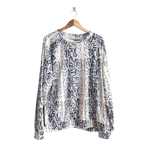 Misslook Women's White Snake Skin Crew Neck Pullover Top Size 3XL - Picture 1 of 8